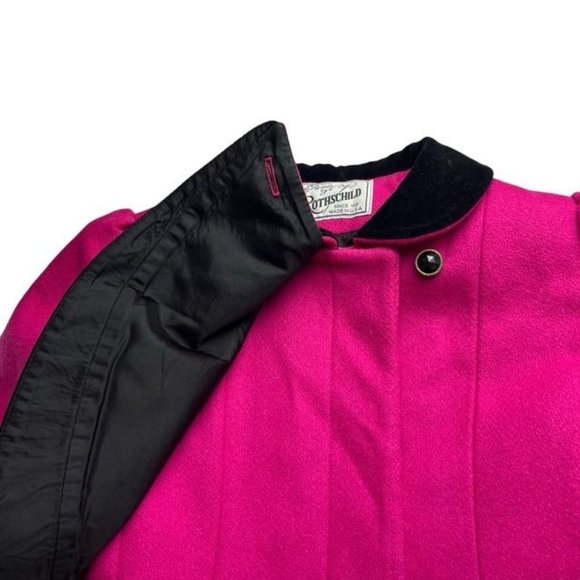 Vintage Rothschild Raspberry Pink Wool Dress Coat Size 6 Years Made in USA - Picture 4 of 9